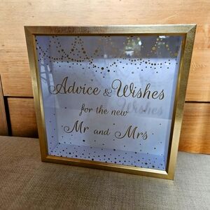 Mimosa Moments Wedding Gift Card Box for Wedding Reception, Gold and white box